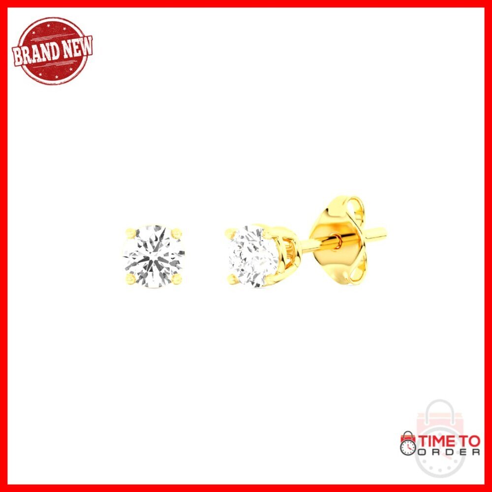 Lab-Grown Diamond Stud Earrings, 925 Sterling Silver, Hypoallergenic, 1/4 Carat